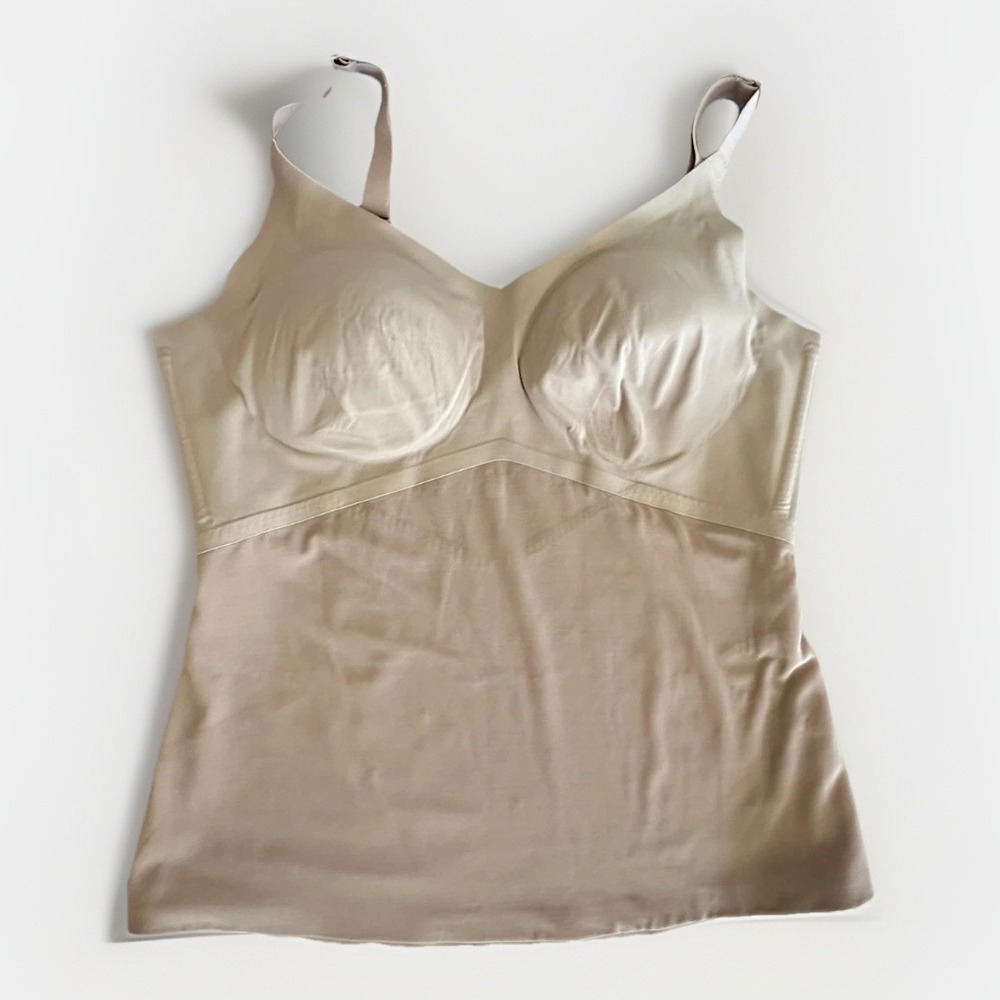Honeylove Cami Bodysuit Shapewear Slimming XL Beige Built In Bra Smoothing Tank